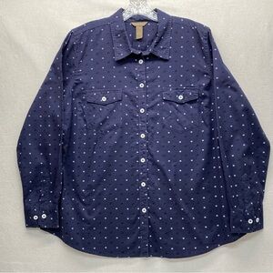 Bit & Bridle Women's Horse Head Print Xl Long Sleeve Button Up Equestrian Rodeo